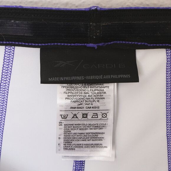 REEBOK CARDI B High-Waisted Legging Shorts M Ultima Purple Athletic Biker B35 - Picture 5 of 5